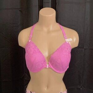 Victoria's Secret Sexy Tee Lightly-Lined Demi Bra FRONT CLOSE Racerback Peony